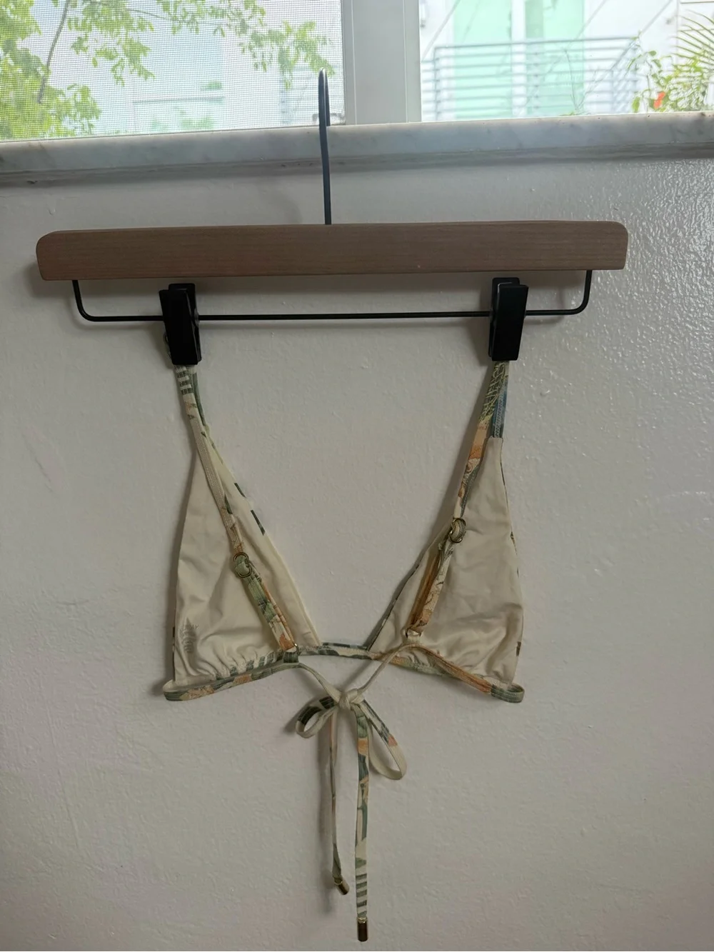 Monday Swimwear Tropical Leaf Tie-Side Bikini in Green and Yellow